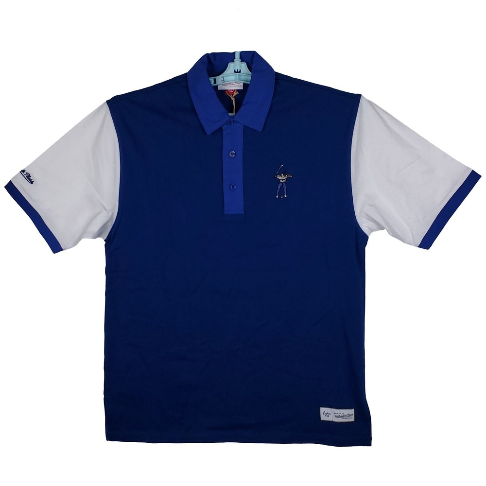 Eastside Golf Mitchell & Ness Medium Polo‎ Shirt Embroidery Logo Blue White NWT